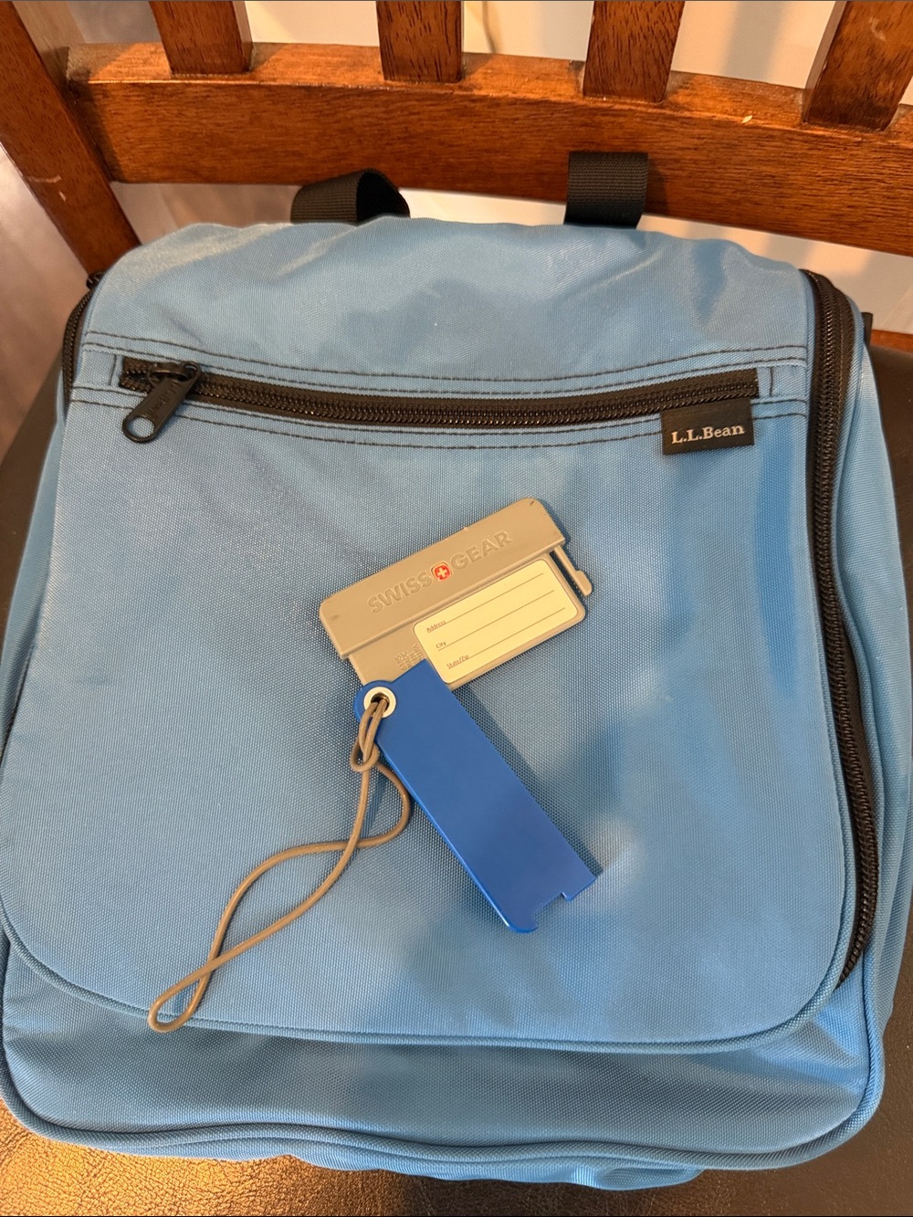 Set of LL Bean Travel Bag and Swiss Gear Luggage Tag